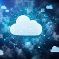 AI generated illustration of a cloud computing, representing the interconnectedness of the internet Royalty Free Stock Photo