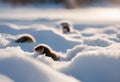 AI generated illustration of a collection of adorable baby animals bask in the glorious winter sun