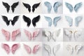 AI generated illustration of a collection of angel wings