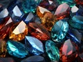 AI generated illustration of a collection of multicolored diamonds