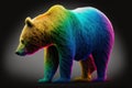 AI generated illustration of a colorful bear