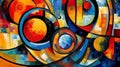 COLORFUL AND DYNAMIC CIRCLES WITH PICASSO STYLE
