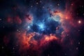 AI generated illustration of a colorful nebula with stars against the dark expanse of space