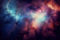 AI generated illustration of a colorful nebula with stars against the dark expanse of space