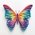 a colorful butterfly made from paper with rainbow colors on the wings Royalty Free Stock Photo