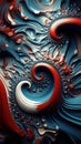 AI generated illustration of a colorful vibrant fractal artwork