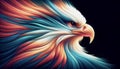 AI generated illustration of a colourful portrait of an eagle Royalty Free Stock Photo