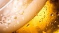 AI generated illustration of condensation and bubbles on a cold beer glass Royalty Free Stock Photo