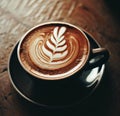 AI generated illustration of a cup of fresh coffee Royalty Free Stock Photo