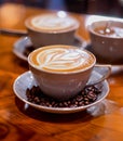 AI generated illustration of a cup of fresh coffee on a table Royalty Free Stock Photo