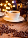 AI generated illustration of a cup of fresh coffee on a table Royalty Free Stock Photo
