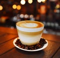 AI generated illustration of a cup of fresh coffee on a table Royalty Free Stock Photo