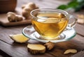 AI generated illustration of a cup of ginger tea Royalty Free Stock Photo