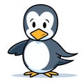 AI generated illustration of a cute cartoon penguin with large expressive eyes