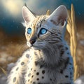 AI generated illustration of a cute cat with blue eyes Royalty Free Stock Photo