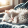 AI generated illustration of a cute little kitten taking a nap Royalty Free Stock Photo