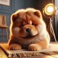 AI generated illustration of the cutest and most adorable chowchow puppy