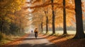 Person on a bike riding through the forest