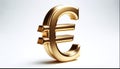 AI generated illustration of a 3D golden Euro currency symbol
