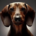 AI generated illustration of a dachshund puppy with large, floppy ears Royalty Free Stock Photo