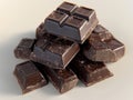 AI-generated illustration of dark chocolate chunks with a rich texture Royalty Free Stock Photo