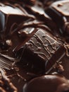 AI-generated illustration of dark chocolate chunks with a rich texture Royalty Free Stock Photo