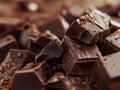 AI-generated illustration of dark chocolate chunks with a rich texture Royalty Free Stock Photo