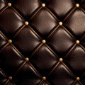 AI generated illustration of a dark leather texture with gold stud detailing Royalty Free Stock Photo