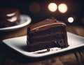 AI-generated illustration of a delicious-looking slice of chocolate cake