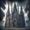ILLUSTRATION: Spooky gothic church
