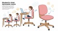 AI-generated illustration depicting a student using a rotating chair at a desk. The chair Royalty Free Stock Photo