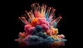 Firework-Like Smoke Explosion with Vibrant Hues Royalty Free Stock Photo