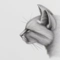 AI generated illustration of a detailed pencil drawing of a domestic cat