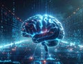 Artificial Intelligence Digital Brain with Neural Network Data and Futuristic AI Technology Concept Royalty Free Stock Photo
