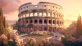 a digital illustration of the roman colossion in rome Royalty Free Stock Photo