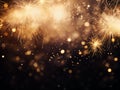 AI generated illustration of a display of bright fireworks exploding against a black background Royalty Free Stock Photo