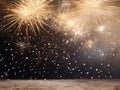 AI generated illustration of a display of bright fireworks exploding against a black background Royalty Free Stock Photo