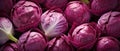 AI-generated illustration of a display of vibrant red cabbages