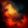 AI generated illustration of a dramatic colorful sky with burning red sky
