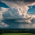 AI generated illustration of A dramatic sky full of ominous storm clouds