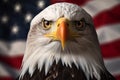 AI generated illustration of an eagle against an American flag Royalty Free Stock Photo