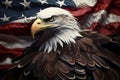 AI generated illustration of an eagle against an American flag Royalty Free Stock Photo