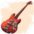 AI generated illustration of an electric guitar with an orange body Royalty Free Stock Photo