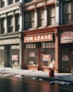 Vacant City Buildings For Lease High Retail Debt Money Pit Financial Collapse Pressure Soaring Bills AI Generated