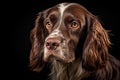 AI generated illustration of an English Cocker Spaniel dog with a long, wavy coat