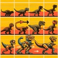 AI generated illustration of the evolution of a dinosaur to a robotic figure