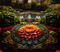 zen illustration of a flower of life lotus mandala
