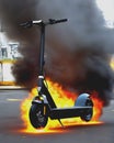 Ai generated illustration of exploading electric scooter