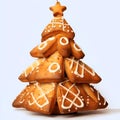 AI generated illustration of a festive Christmas tree decorated with round cookie shapes