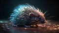 AI generated illustration of a fictitious mouse illuminated by a magical sparkle effect